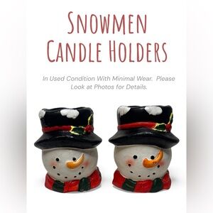 Festive Snowman Candle Holders